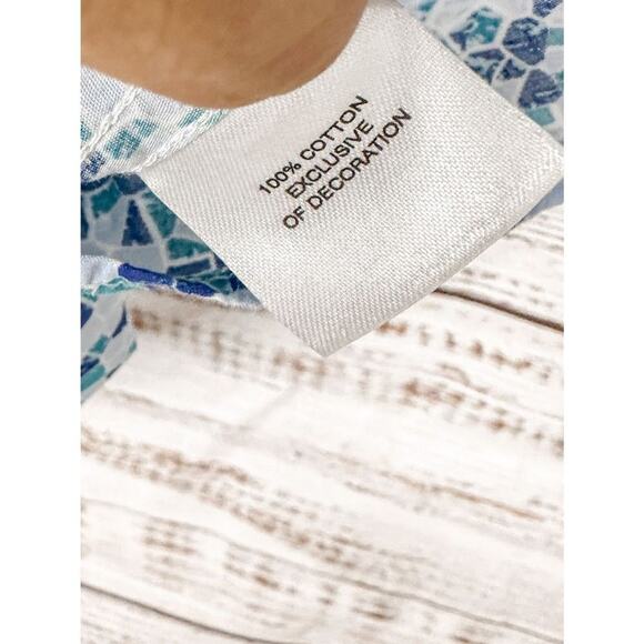 Tailorbyrd Collection Men's Geometric Print Button Down Shirt Blue Size Medium - Picture 7 of 11